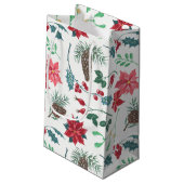 Traditionele Botanische Kerstmis Klein Cadeauzakje (Achterkant Gekanteld)