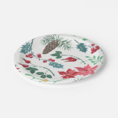 Traditionele Botanische Kerstmis (wit) Papieren Bordje (Gekanteld)