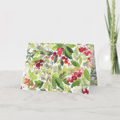 traditionele botanische moderne waterverf feestdagen kaart (Achterkant)