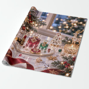 Traditionele Bourgondische Kerstschoonheid Cadeaupapier