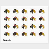 Traditionele buffel ronde sticker (Vel)