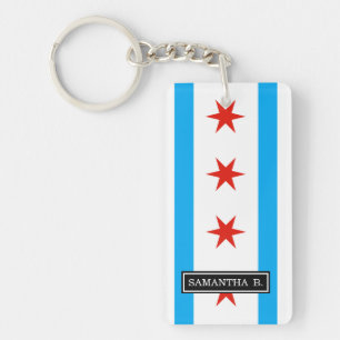 Traditionele Chicago vlag Sleutelhanger