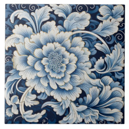 Traditionele China Blauwe Inkt Bloem Art 11 Tegeltje