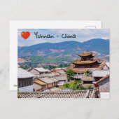 Traditionele Chinese dakpannen daken, Dali, Yunnan Briefkaart (Voorkant / Achterkant)