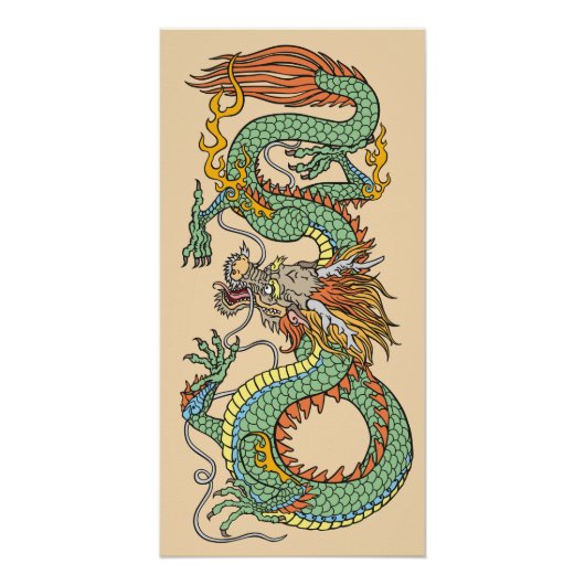 Traditionele Chinese draak Perfect Poster (Voorkant)