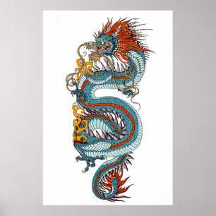 Traditionele Chinese draak Poster