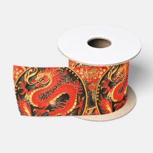 Traditionele Chinese draak rood goud Lint