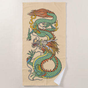 Traditionele Chinese dragon Beach Towel Strandlaken
