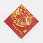 Traditionele Chinese Dragon Phoenix logo bruiloft Servet (Hoek)