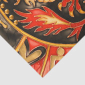 Traditionele Chinese Dragon Red Gold Decoupage Tissuepapier (Detail)