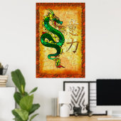 Traditionele Chinese drakenmacht Poster (Thuiskantoor)