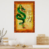 Traditionele Chinese drakenmacht Poster (Keuken)