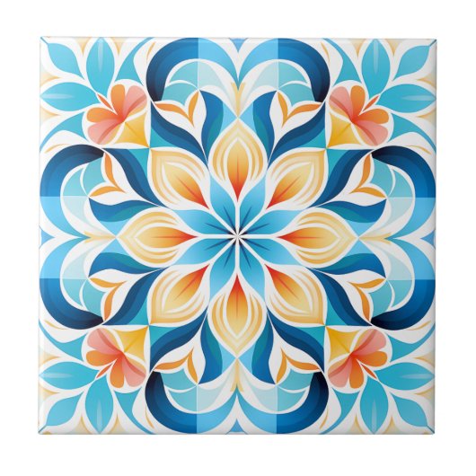 Traditionele Chinese Patroon Artistry Tegeltje (Voorkant)