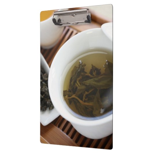 Traditionele Chinese theeceremonie: langwerpige th Klembord (Links)