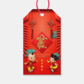 Traditionele Chinese voetzoekers Dragon Jaar persT Cadeaulabel (Voorkant)