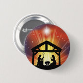 Traditionele Christelijke kerstfeestscène Ronde Button 5,7 Cm (Voorkant /achterkant)