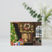 TRADITIONELE CHRISTMAS Fireplace Briefkaart (Staand voorkant)