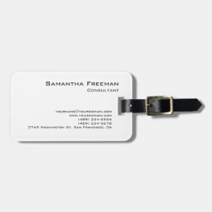 Traditionele Clean Plain White Minimalist Bagagelabel