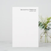 Traditionele Clean Plain White Minimalist Briefpapier (Staand voorkant)