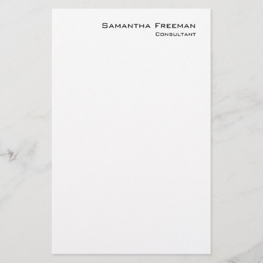 Traditionele Clean Plain White Minimalist Briefpapier (Voorkant)