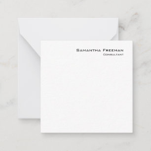 Traditionele Clean Plain White Minimalist Notitiekaartje