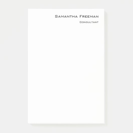 Traditionele Clean Plain White Minimalist Post-it® Notes (Voorkant)