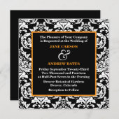 Traditionele Damasuitnodiging Kaart (Voorkant / Achterkant)