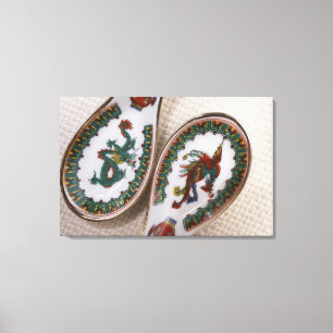 Traditionele draak- en fenix-lepels canvas afdruk
