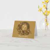 Traditionele Elegant koper Rozen 7e Jubileum C Kaart (Gele Bloem)