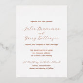 Traditionele elegante bruiloft folie uitnodiging (Voorkant)