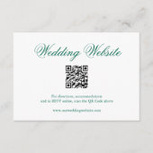 Traditionele Emerald Green formele QR-code bruilof Informatiekaartje (Voorkant)