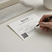 Traditionele en QR-code bruiloft RSVP behuizing au Informatiekaartje