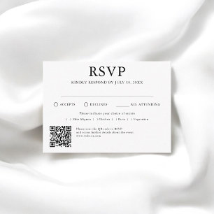 Traditionele en QR-code bruiloft RSVP behuizing au Informatiekaartje