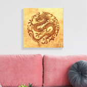 Traditionele en versleten Chinese drakencirkel Canvas Afdruk (Insitu (Woonkamer))