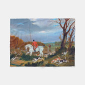 Traditionele Engelse fox Hunt Sports Dog Fleece Deken (Voorkant (Horizontaal))