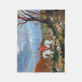 Traditionele Engelse fox Hunt Sports Dog Fleece Deken (Voorkant)