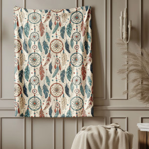 Traditionele etnische levendige tribale dromenvang fleece deken