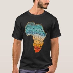 Traditionele Etnische Pride Afrikaanse Kaart Dashi T-shirt