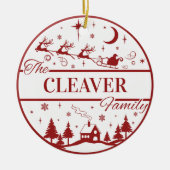 Traditionele familienaam Custom Keepsake Christmas Keramisch Ornament (Voorkant)