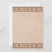 Traditionele Floral Border Burlap Moslim Bruiloft Kaart (Achterkant)