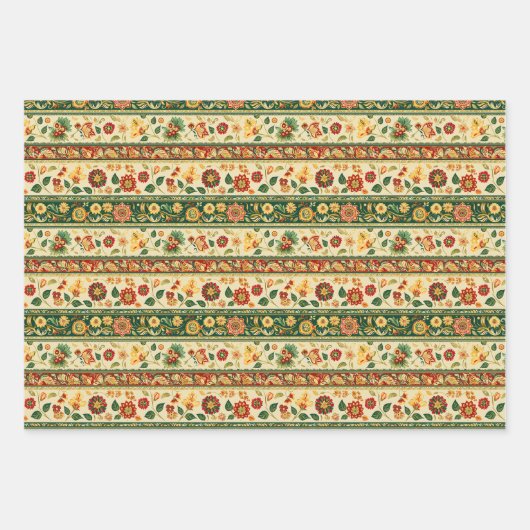Traditionele Floral Indian Inpakpapier Vel (Voorkant)