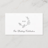 Traditionele Floral Wreath Monogram Wedding Flat Plaatskaartje (Achterkant)