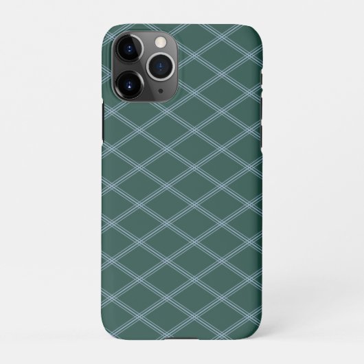 Traditionele Forest Green Art Deco Rhombuses iPhone Hoesje (Achterkant)