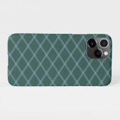 Traditionele Forest Green Art Deco Rhombuses iPhone Hoesje (Achterkant horizontaal)