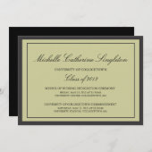 Traditionele formele Afstuderen aan de Universitei Aankondiging (Voorkant / Achterkant)