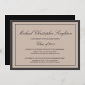 Traditionele formele Afstuderen aan de Universitei Aankondiging (Voorkant / Achterkant)