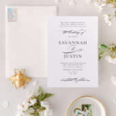 Traditionele formele zwarte- en witte bruiloft kaart