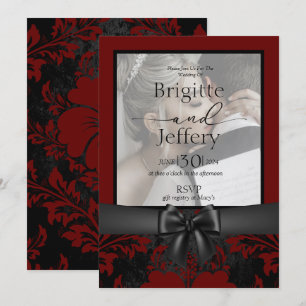 Traditionele foto van bruiloft: rood en zwart kaart