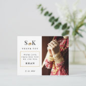 Traditionele foto's Indiaas bruiloft Dank je Briefkaart (Staand voorkant)