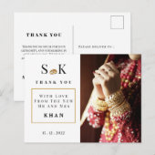 Traditionele foto's Indiaas bruiloft Dank je Briefkaart (Voorkant / Achterkant)